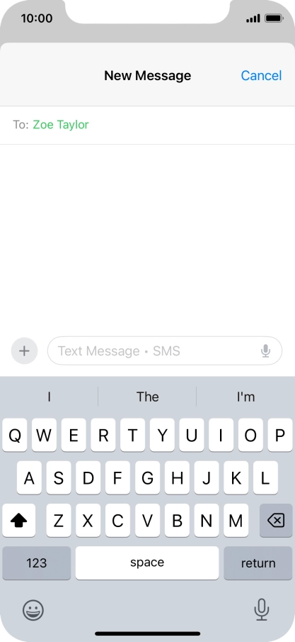 Press the microphone icon and say the required text.