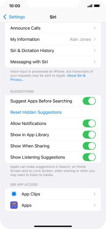 Press the required app.