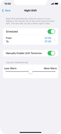 Press and drag the indicator below 