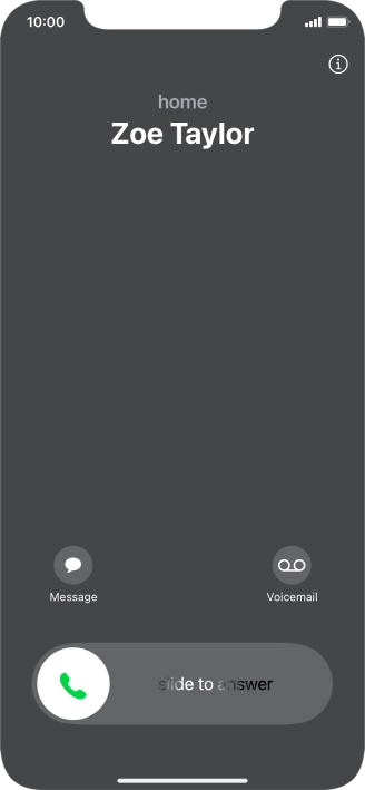 Press and drag the accept call icon right.