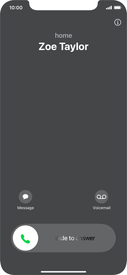 Press and drag the accept call icon right.