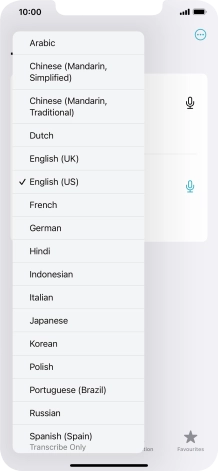 Press the required source language.