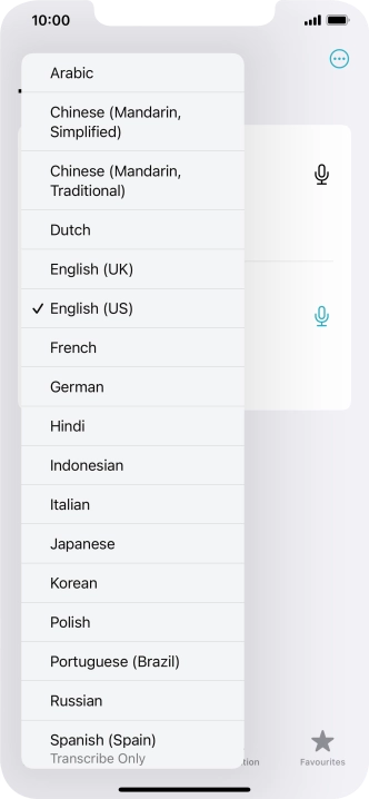 Press the required source language.