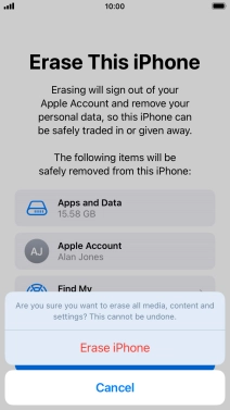 Press Erase iPhone.