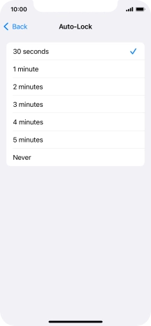 Press the required setting.