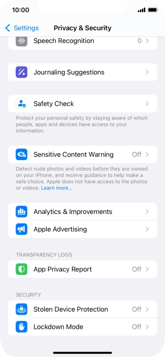Press App Privacy Report.