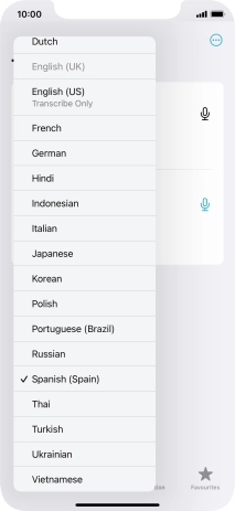Press the required target language.