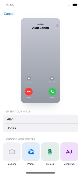 Press the required category and follow the instructions on the screen to select and save the required picture to your Contact Poster. Press the required category and follow the instructions on the screen to select and save the required picture to your Contact Poster.