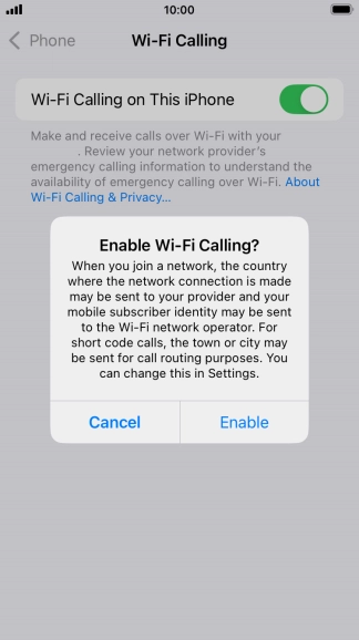If you turn on the function, press Enable. If you turn on the function, press Enable.