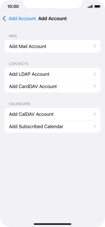 Press Add Mail Account.