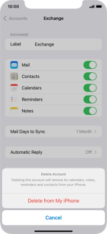 Press Delete from My iPhone. Press Delete from My iPhone.