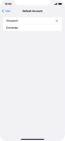 Press the required email account to select the email account as your default account.