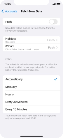 If you turn off the function, press the required setting.