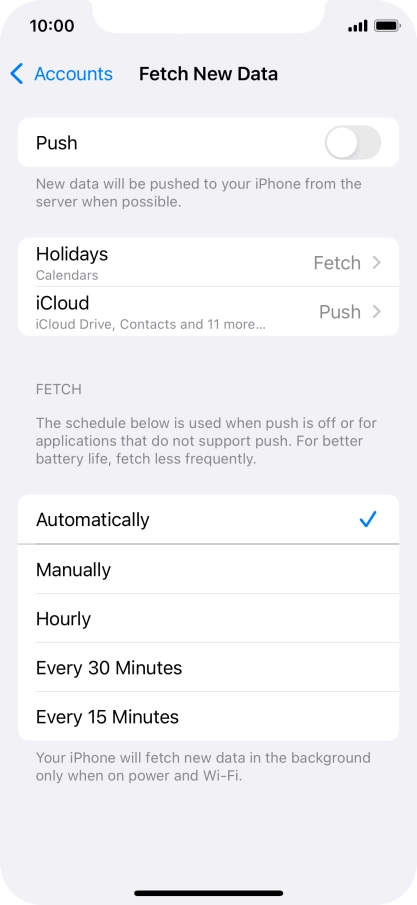 If you turn off the function, press the required setting.