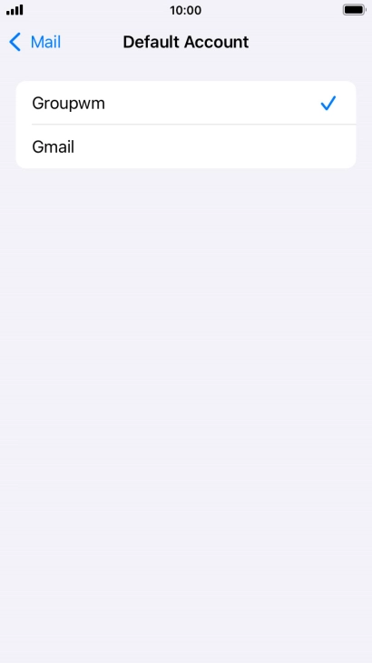 Press the required email account to select the email account as your default account.