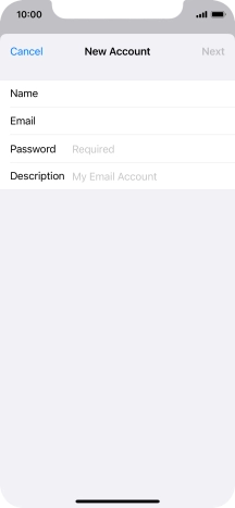 Press Password and key in the password for your email account.