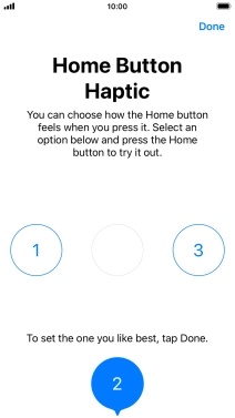 Press the required setting.
