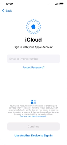 Press Email or Phone Number and key in the username for your Apple ID.