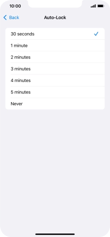 Press the required setting.