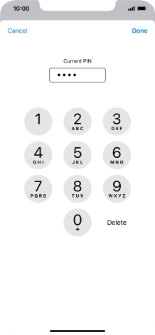 Key in your current PIN and press Done.