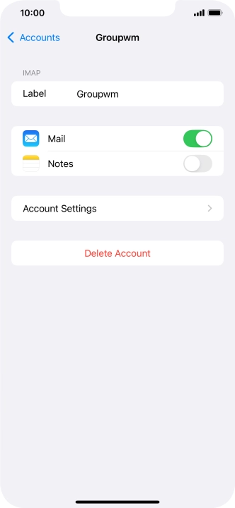 Press Account Settings.