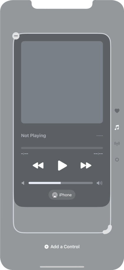 Press the remove icon on the required Control Centre page to remove it from Control Centre.