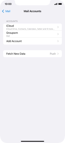 Press the name of the email account you've just set up.