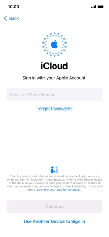 Press Email or Phone Number and key in the username for your Apple ID.