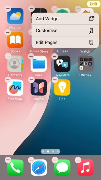 Press Customise.