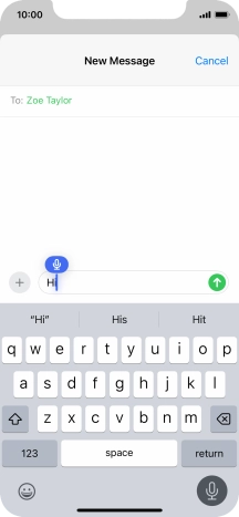 Press the microphone icon to end dictation.