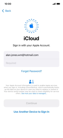 Press Required and key in the password for your Apple ID.