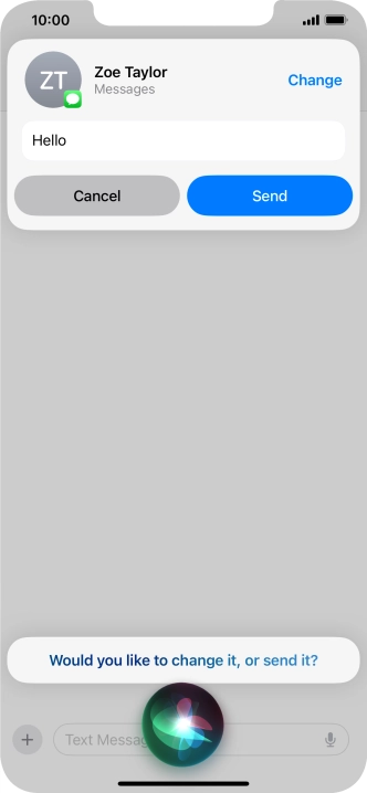 If an application is open on your phone, such as a Messages, you can also use the functions available here, e.g.: REPLY [text].