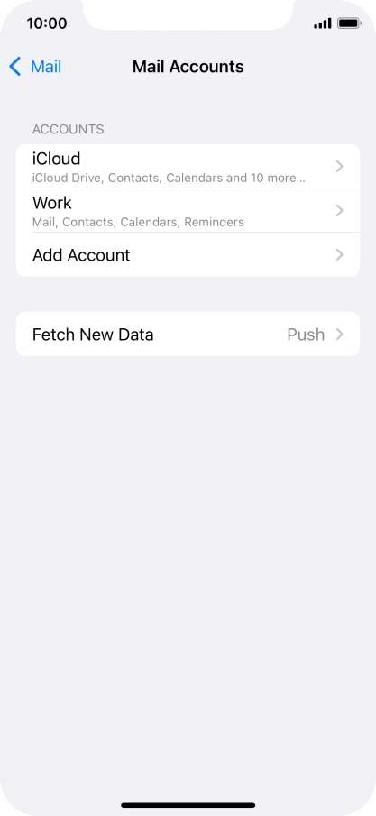 Press the required email account.