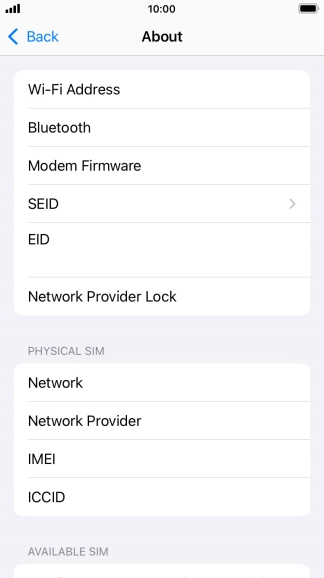The Network Provider Lock status is displayed next to Network Provider Lock.