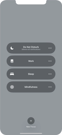 Press the required focus mode to activate or deactivate it immediately.