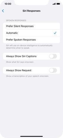 Press the required setting. Press the required setting.