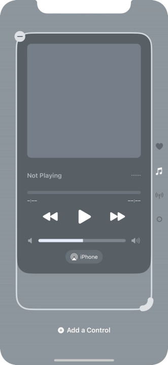Press the remove icon on the required Control Centre page to remove it from Control Centre.