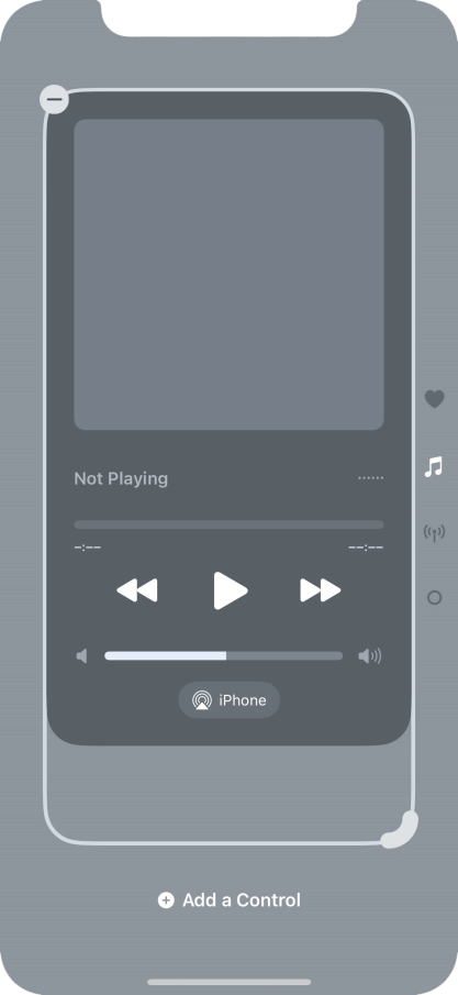Press the remove icon on the required Control Centre page to remove it from Control Centre.