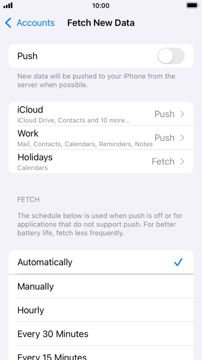 If you turn off the function, press the required setting.