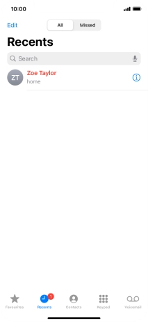 Press the information icon next to the required phone number. Press the information icon next to the required phone number.