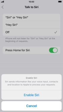 Press Enable Siri.