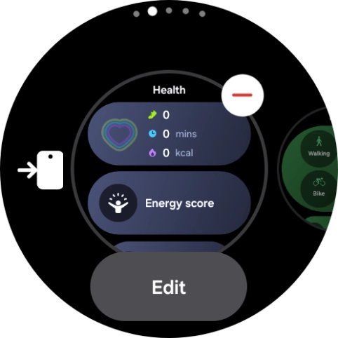 Press the remove widget icon.
