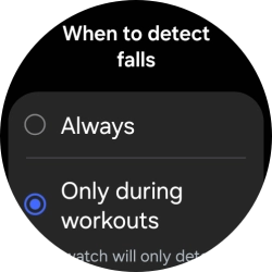 Press the required setting.