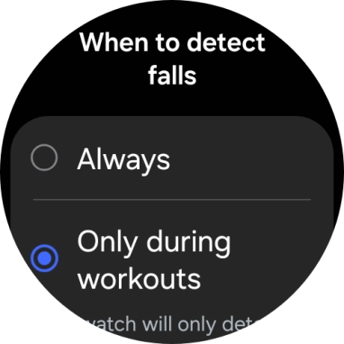 Press the required setting.