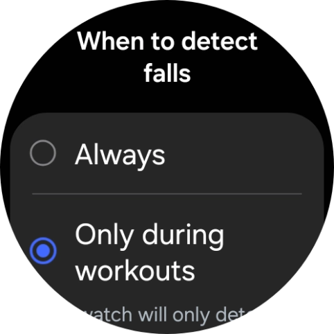Press the required setting.