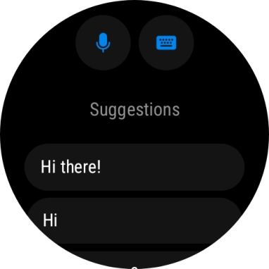 Press the microphone icon and follow the instructions on the screen to record and send the required reply.