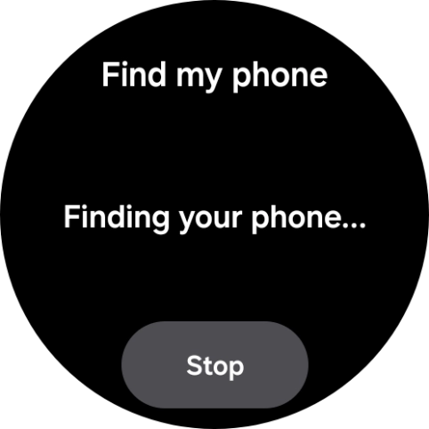 Press Stop when you've found your phone.