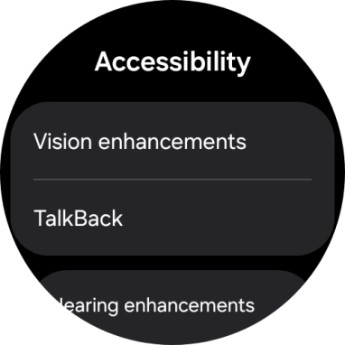 Press Vision enhancements and follow the instructions on the screen to select the required settings.