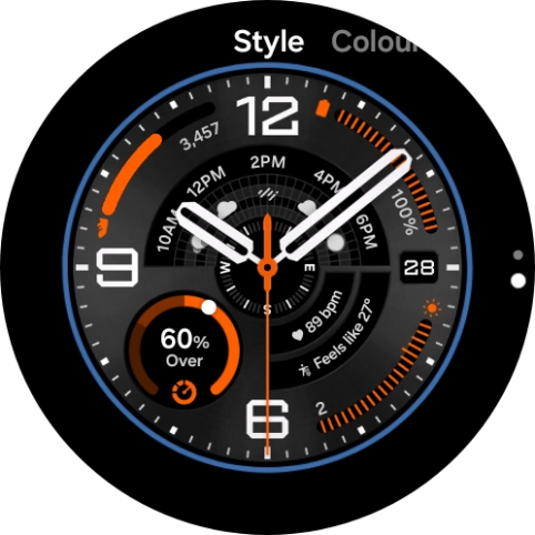 Slide your finger on the screen to change between the different designs.