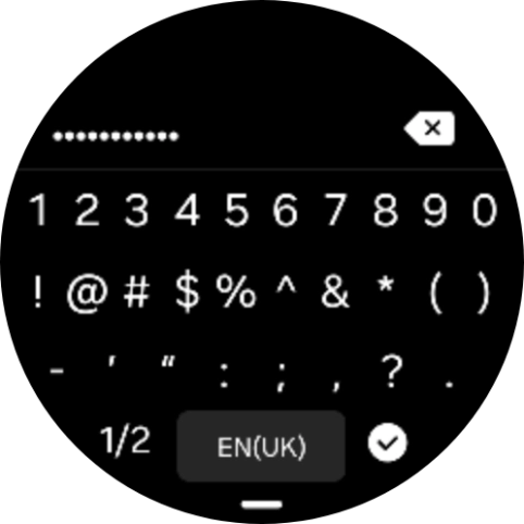 Key in the password for the Wi-Fi network and press the confirm icon.